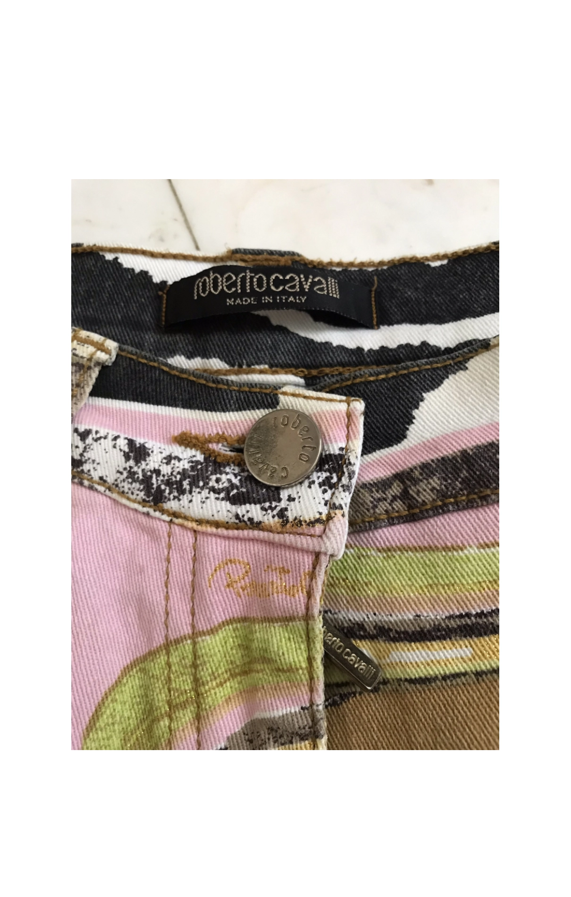 ROBERTO CAVALLI PATCHWORK JEAN