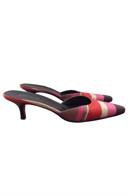 KATE SPADE HEELED PINKY MULES